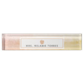 Porte-nom Pour Bureau Boho Aquarelle rose Pomme enseignant (Devant)