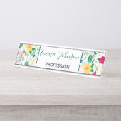 Porte-nom Pour Bureau Boho Fleur sauvage Meadow Floral Design (Devant)
