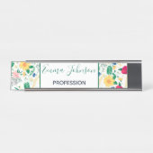 Porte-nom Pour Bureau Boho Fleur sauvage Meadow Floral Design (Devant)