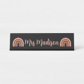 Porte-nom Pour Bureau Boho Rainbow Cute Professeur personnalisé (Devant)