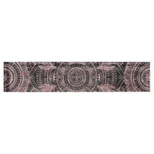 Porte-nom Pour Bureau Boho Rose Gold Grey Mandala Design élégant