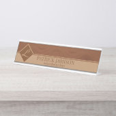 Porte-nom Pour Bureau Bois Brown (Devant)