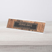 Porte-nom Pour Bureau Bois Brown (Devant)