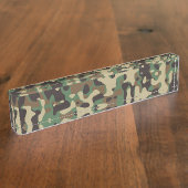 Porte-nom Pour Bureau Bois de Camouflage (Taille)