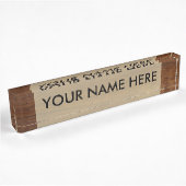 Porte-nom Pour Bureau Bois de laiton