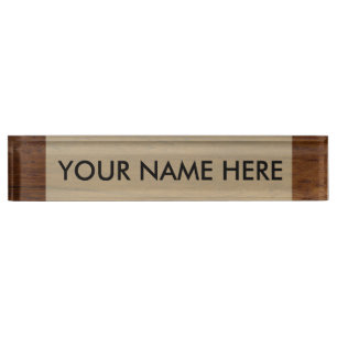 Porte-nom Pour Bureau Bois de laiton