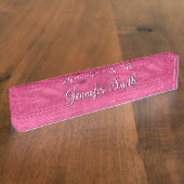 Porte-nom Pour Bureau Bois Rose Chaud Faux (Taille)