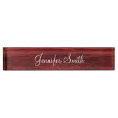 Porte-nom Pour Bureau Bois rouge faux (Devant)
