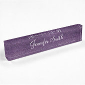 Porte-nom Pour Bureau Bois Violet Faux