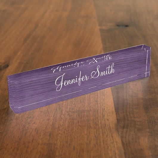 Porte-nom Pour Bureau Bois Violet Faux (Taille)