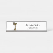 Porte-nom Pour Bureau Bol de serpent de bronze Hygiée Médicale blanche C (Devant)