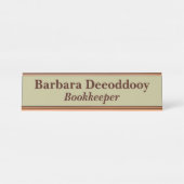 Porte-nom Pour Bureau Bookkeeper Sage Green (Devant)