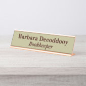 Porte-nom Pour Bureau Bookkeeper Sage Green (Devant)