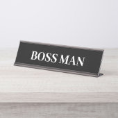 Porte-nom Pour Bureau Boss Man Gift Funny Nom Plate Personnaliser (Devant)