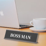 Porte-nom Pour Bureau Boss Man Gift Funny Nom Plate Personnaliser<br><div class="desc">Cette conception a été créée par art numérique. Elle peut être personnalisée dans la zone fournir ou customiser en choisissant le clic pour customiser une autre option et en changeant le nom, les initiales ou les mots. Vous pouvez également modifier la couleur et le style du texte ou supprimer le...</div>