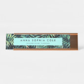 Porte-nom Pour Bureau Botanique tropicale (Devant)
