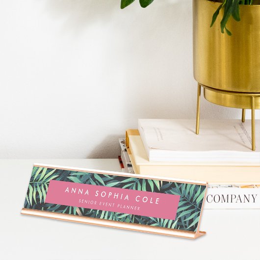 Porte-nom Pour Bureau Botanique tropicale