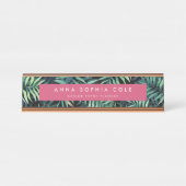 Porte-nom Pour Bureau Botanique tropicale (Devant)