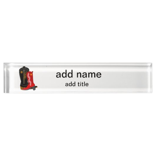 Porte-nom Pour Bureau Bottes Cowboy (Devant)