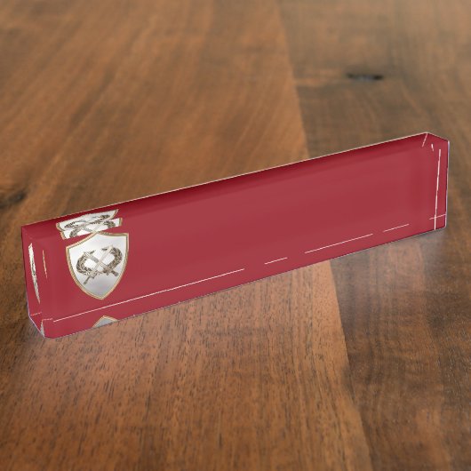 Porte-nom Pour Bureau Bouclier et épées (Taille)