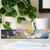 Porte-nom Pour Bureau Bouffée en or et bleu