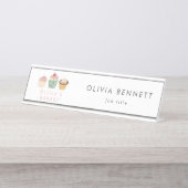 Porte-nom Pour Bureau Boulangerie Cupcake (Devant)