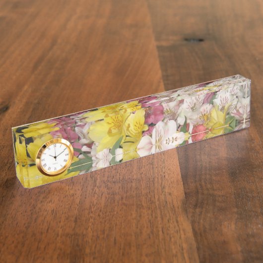 Porte-nom Pour Bureau Bouquet de printemps de fleurs (Taille)
