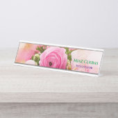 Porte-nom Pour Bureau Bouquet Rose classique Abstrait (Devant)