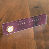 Porte-nom Pour Bureau Bourgogne Metallic Entreprise Personnalisé Profess (Taille)