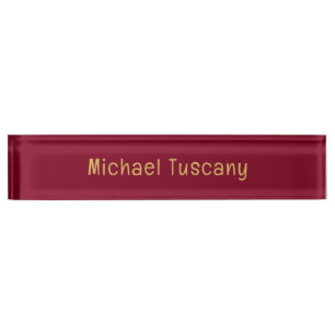 Porte-nom Pour Bureau Bourgogne Or Professionnel Minimaliste Tendance Te