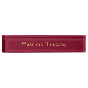 Porte-nom Pour Bureau Bourgogne Or Professionnel Texte Minimaliste Tenda