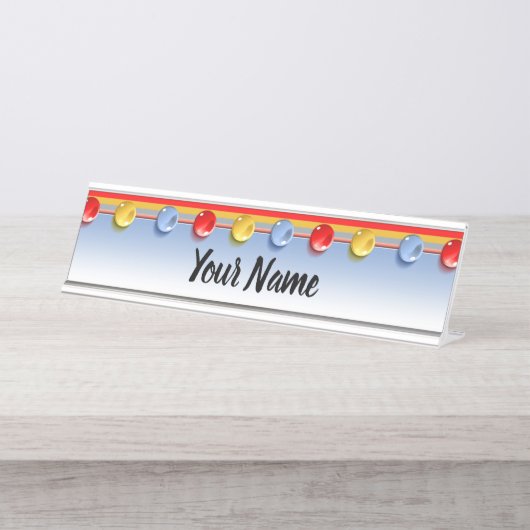 Porte-nom Pour Bureau Boutons de verre (Devant)
