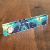 Porte-nom Pour Bureau BOWL OF HYGEIA Medicine, Pharmacie, Bleu Turquoise (Taille)