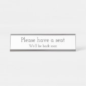 Porte-nom Pour Bureau Branché, élégant "S'il vous plaît, asseyez-vous" (Devant)