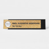 Porte-nom Pour Bureau Brillant doré et logo (Devant)