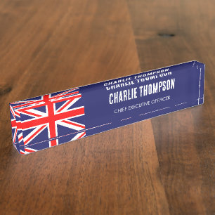 Porte-nom Pour Bureau British Flag, Bureau du Royaume-Uni
