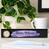 Porte-nom Pour Bureau Brosse violette