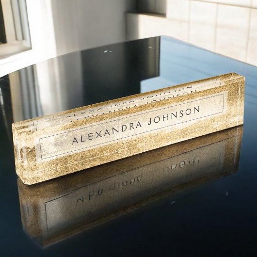 Porte-nom Pour Bureau Brosses de luxe en or jaune