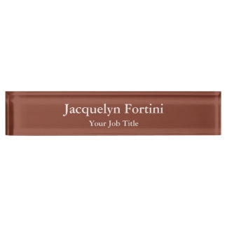 Porte-nom Pour Bureau Brown Plain Élégant Moderne Minimaliste