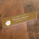Porte-nom Pour Bureau Brown Professionnel Plain Moderne (Taille)