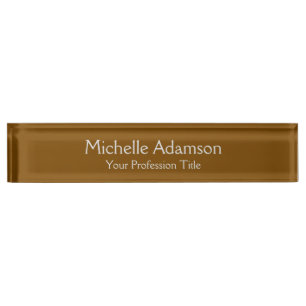 Porte-nom Pour Bureau Brown Professionnel Plain Moderne