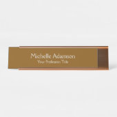 Porte-nom Pour Bureau Brown Professionnel Plain Moderne (Devant)