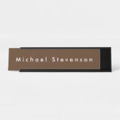 Porte-nom Pour Bureau Brown Trendy Modern Professional (Devant)