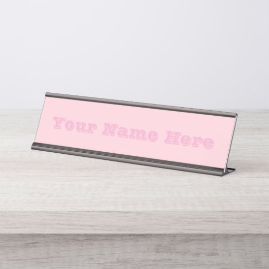 Porte-nom Pour Bureau Bubblegum rose Joli Et Yummy couleur solide (Devant)