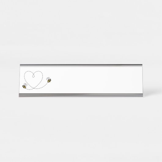 Porte-nom Pour Bureau Bumble Bee Heart (Devant)