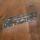 Porte-nom Pour Bureau Bureau acrylique de l'enseignant de musique Nom Pl (Taille)