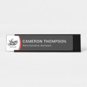 Porte-nom Pour Bureau Bureau d'affaires moderne Red Black Company Logo (Devant)