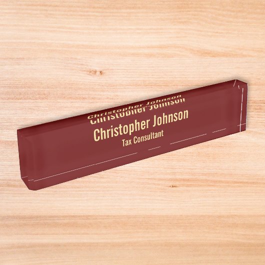 Porte-nom Pour Bureau Bureau d'affaires professionnel Faux Gold