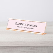 Porte-nom Pour Bureau Bureau d'affaires professionnel moderne et rose cl (Devant)