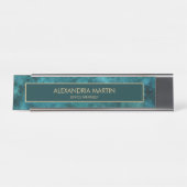 Porte-nom Pour Bureau Bureau d'affaires professionnel Turquoise (Devant)